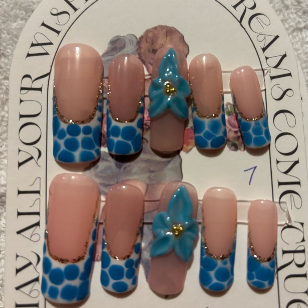 Blue and Nude Nail Art Set